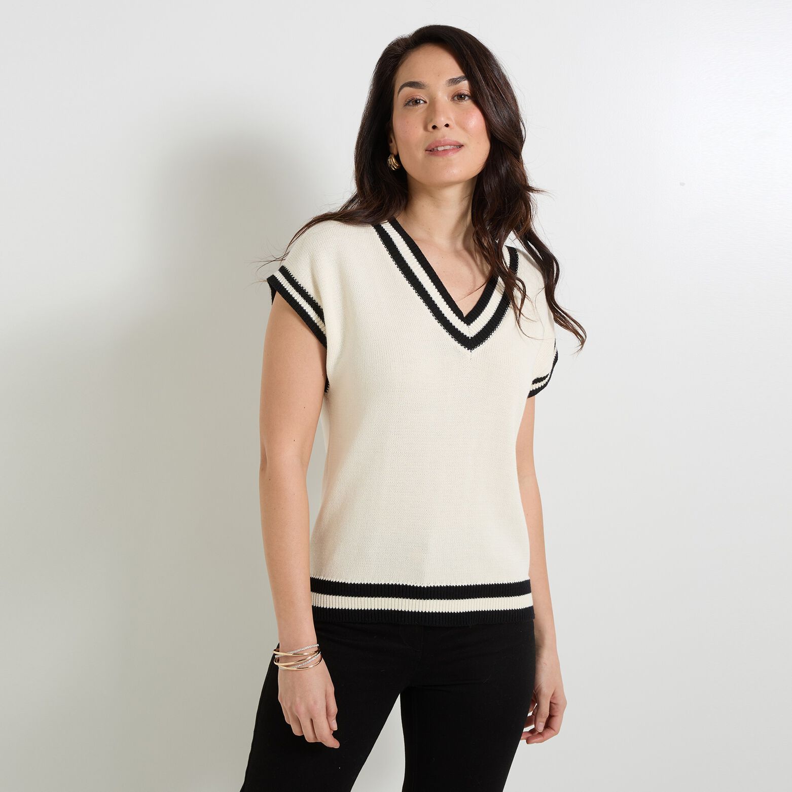 Pull manches courtes femme