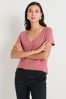 T-shirt col V femme