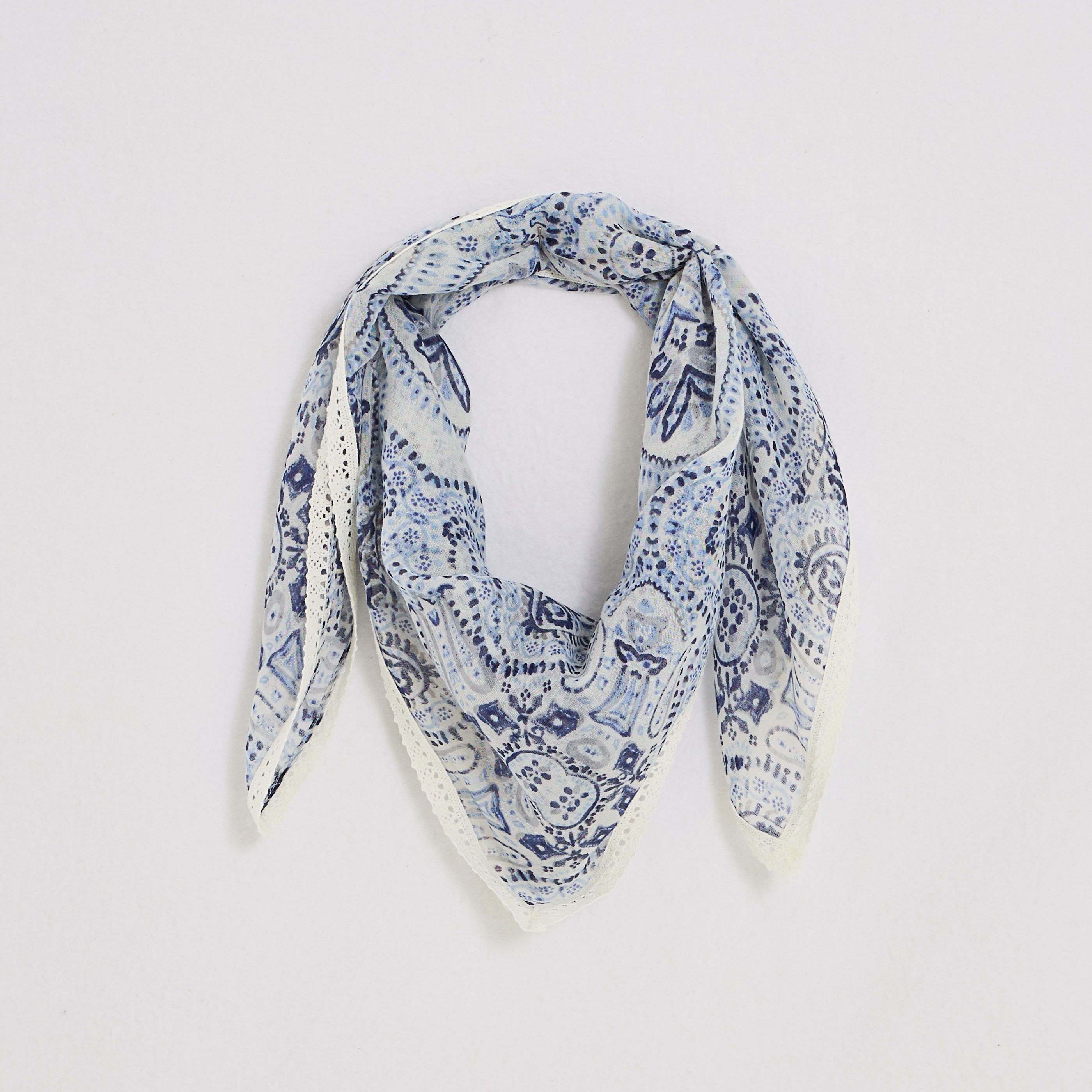 Foulard carr&eacute; imprim&eacute; paisley femme