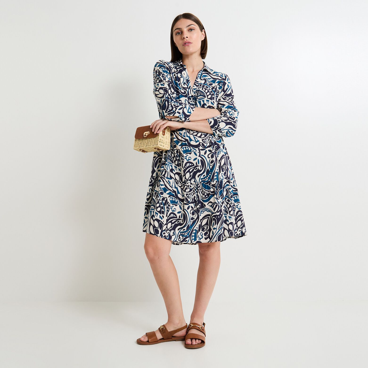 Robe col chemise femme