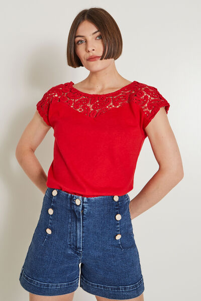 Tshirt détails crochet femme