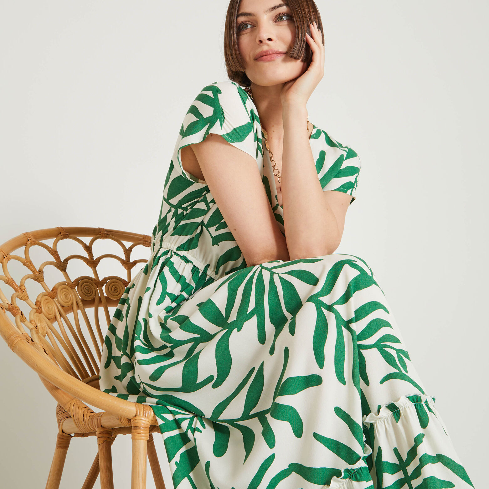Robe longue imprimée femme