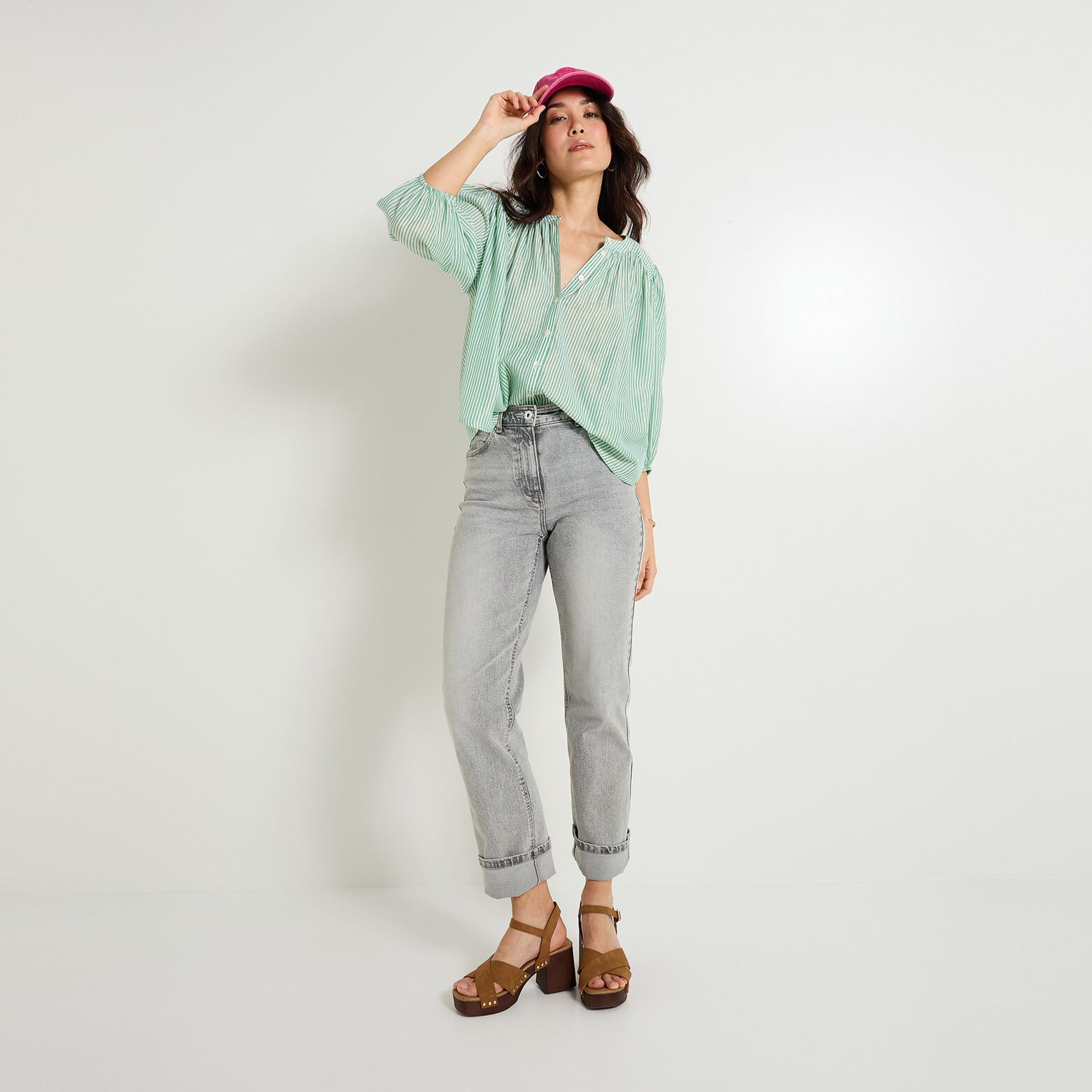 Chemise oversize rayée femme
