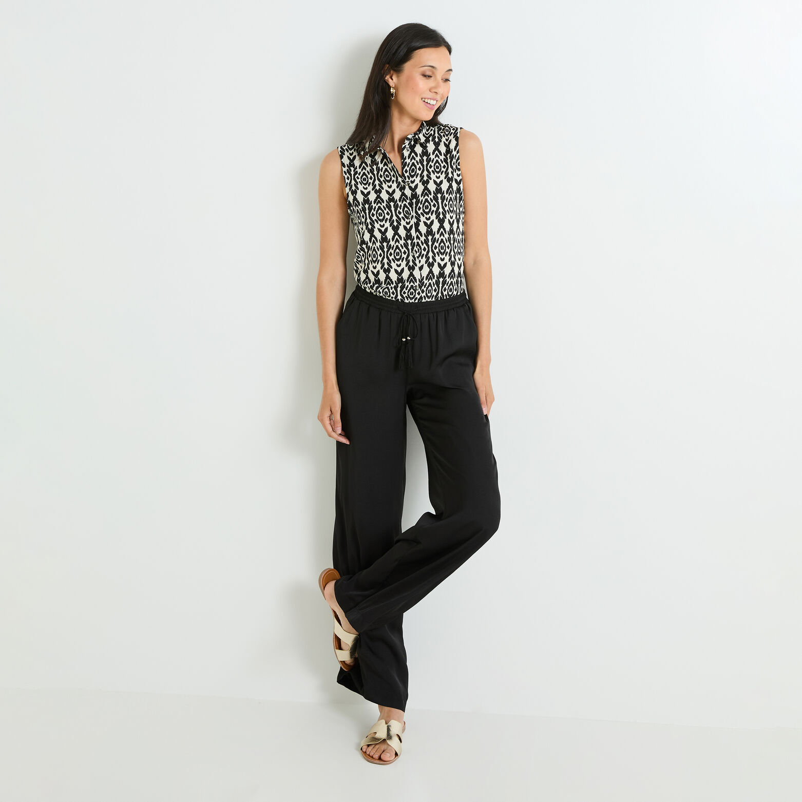 Débardeur col chemise femme