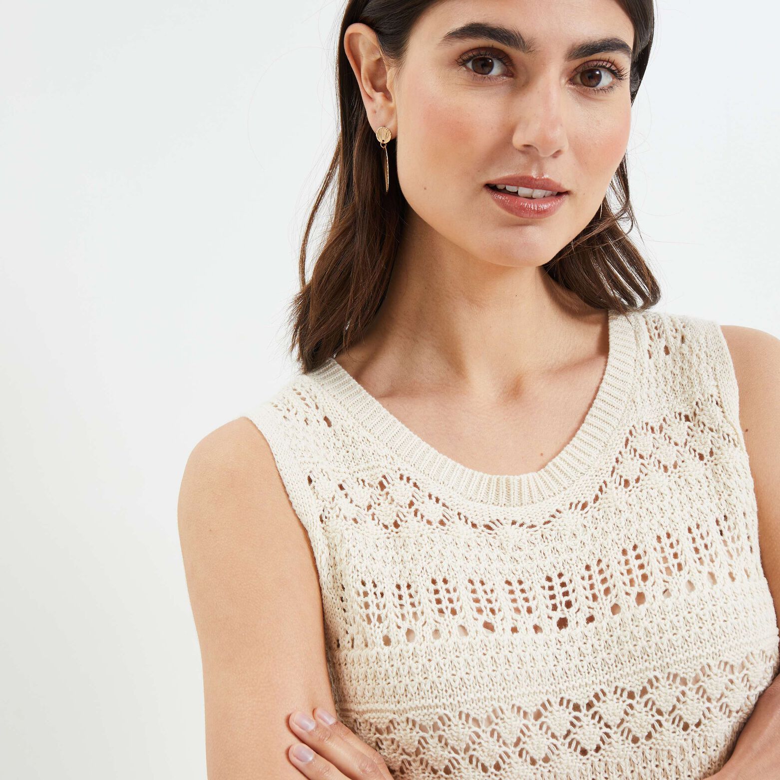 Pull en crochet femme