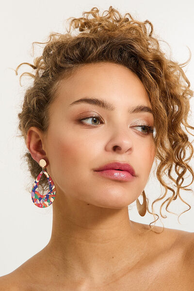Boucles d'oreilles gouttes imprimées