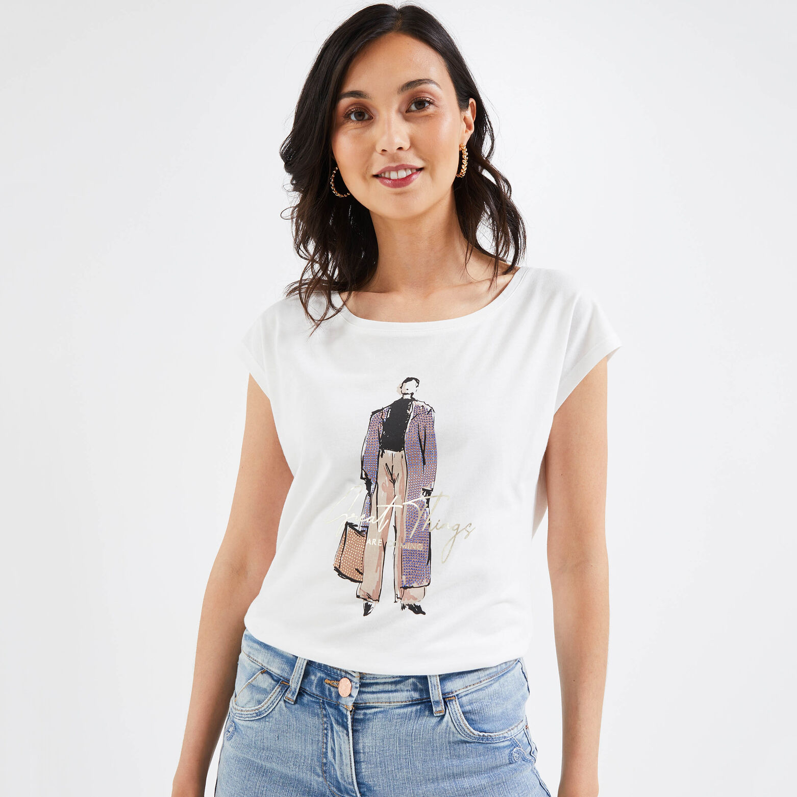 Tshirt print femme
