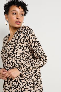 Robe imprimée col V femme