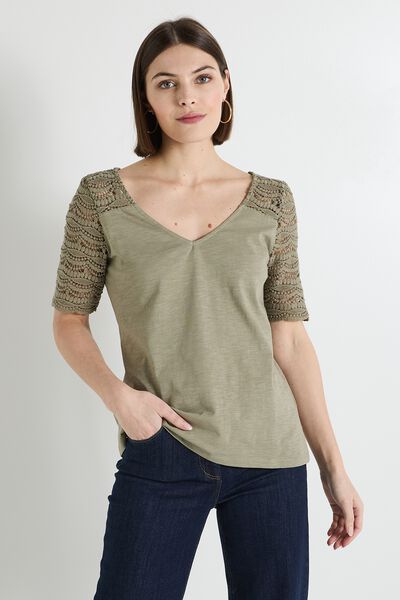 T-shirt col V femme