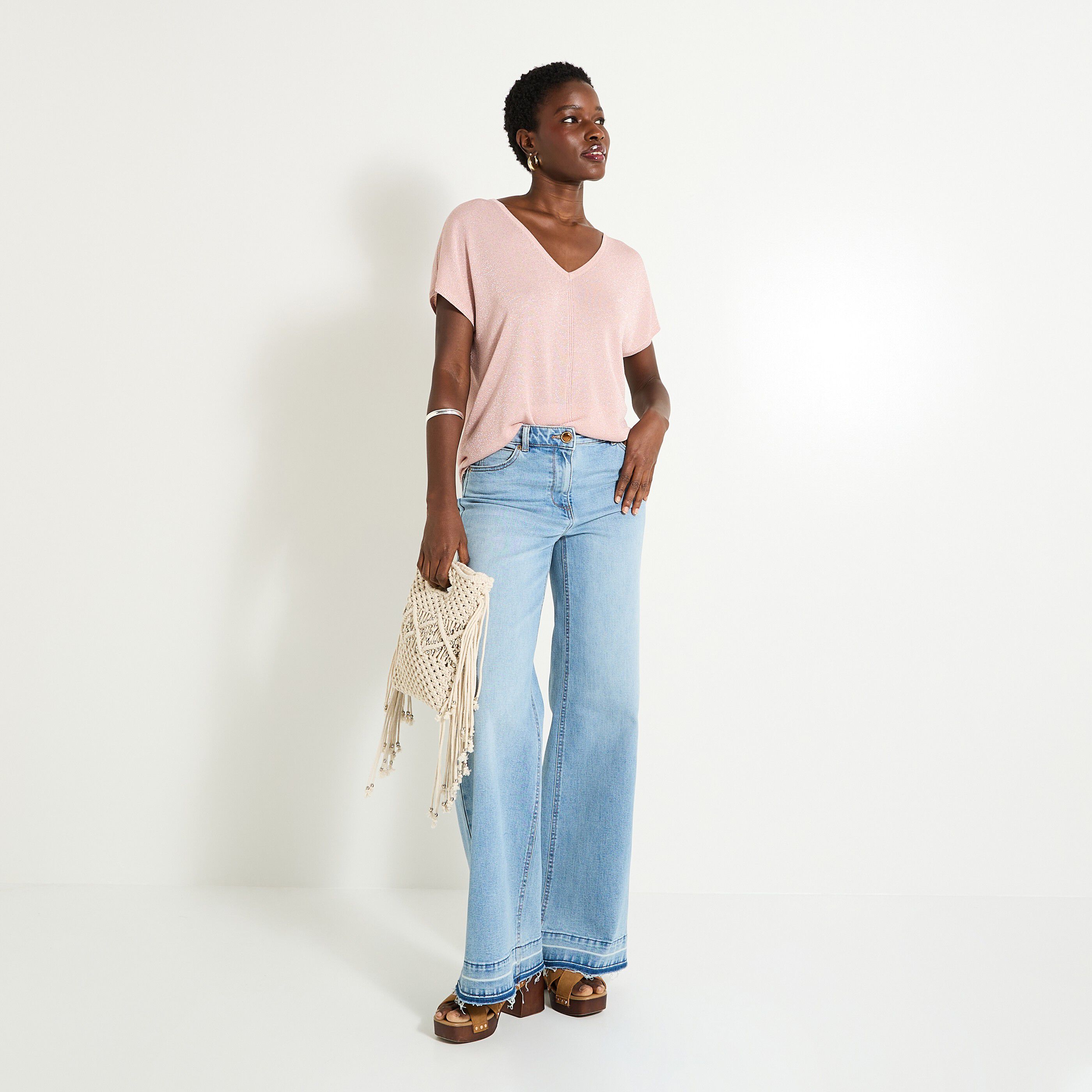 Pull manches courtes femme