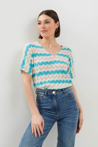 Pull maille ajourée femme