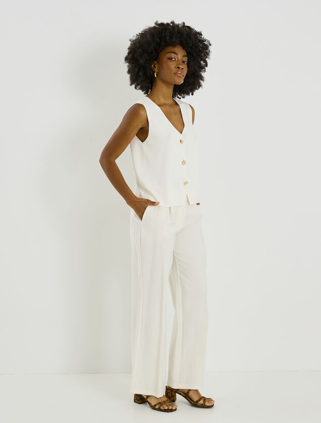 Gilet sans manches boutonn&eacute; femme