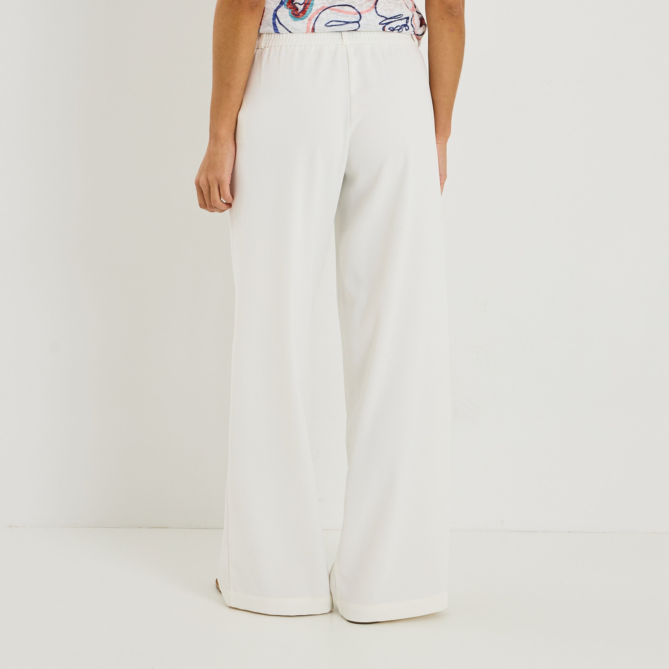 Pantalon fluide taille &eacute;lastiqu&eacute;e femme