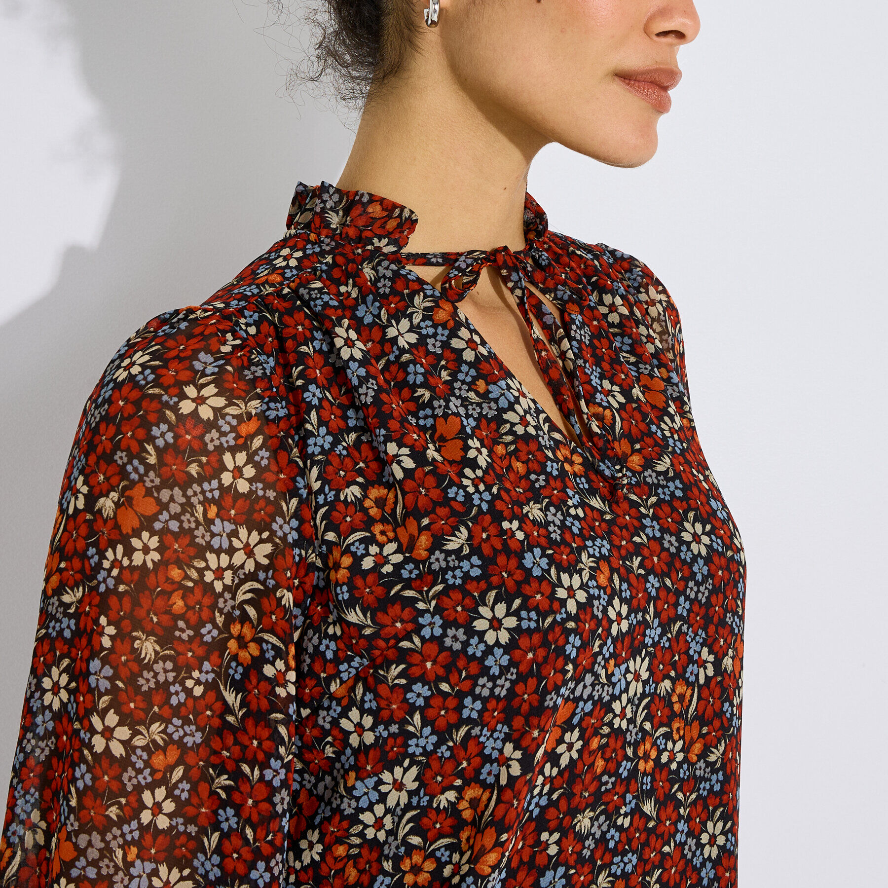 Robe courte imprim&eacute; fleurs femme