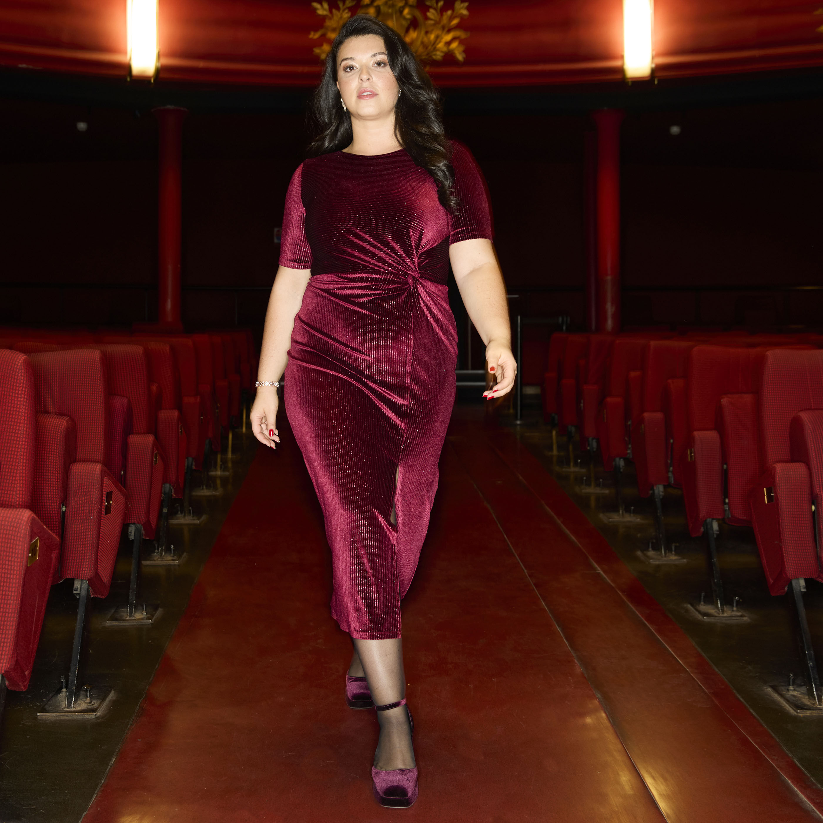 Robe longue en maille fluide