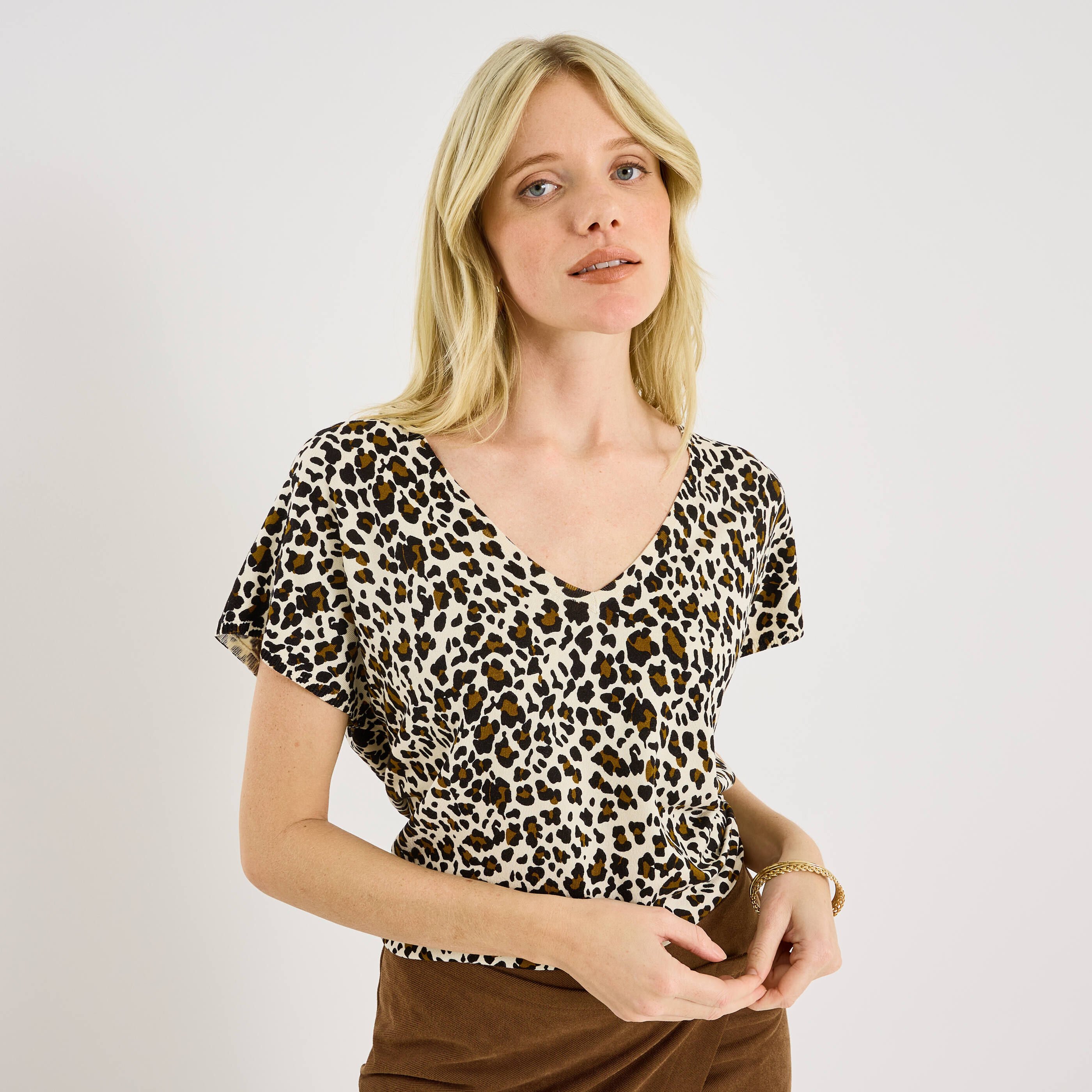 Pull imprim&eacute; l&eacute;opard femme