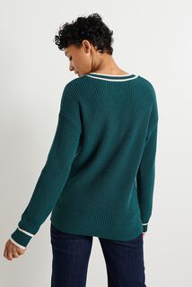 Pull col V femme