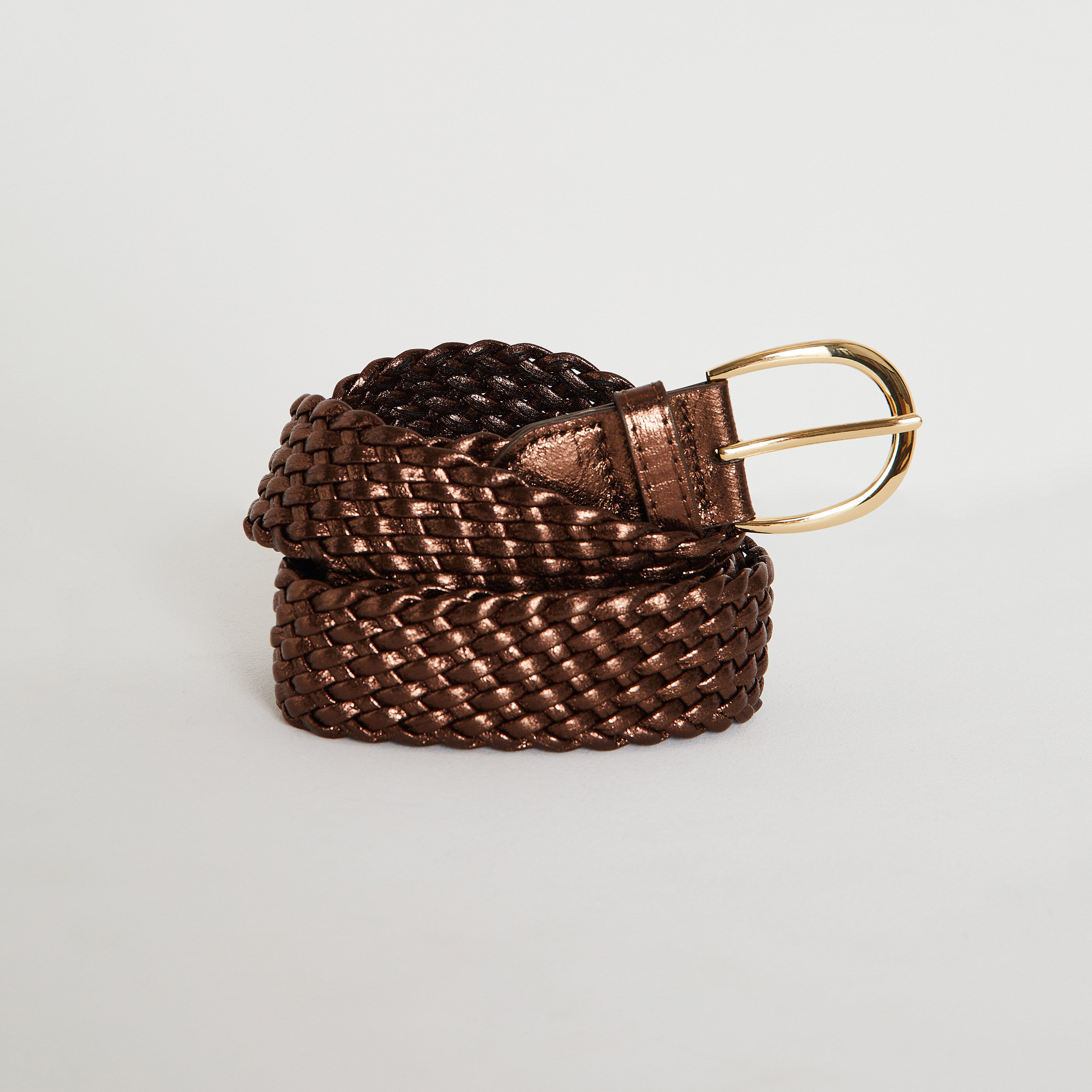 Ceinture large tressee femme CUIVRE Graindemalice