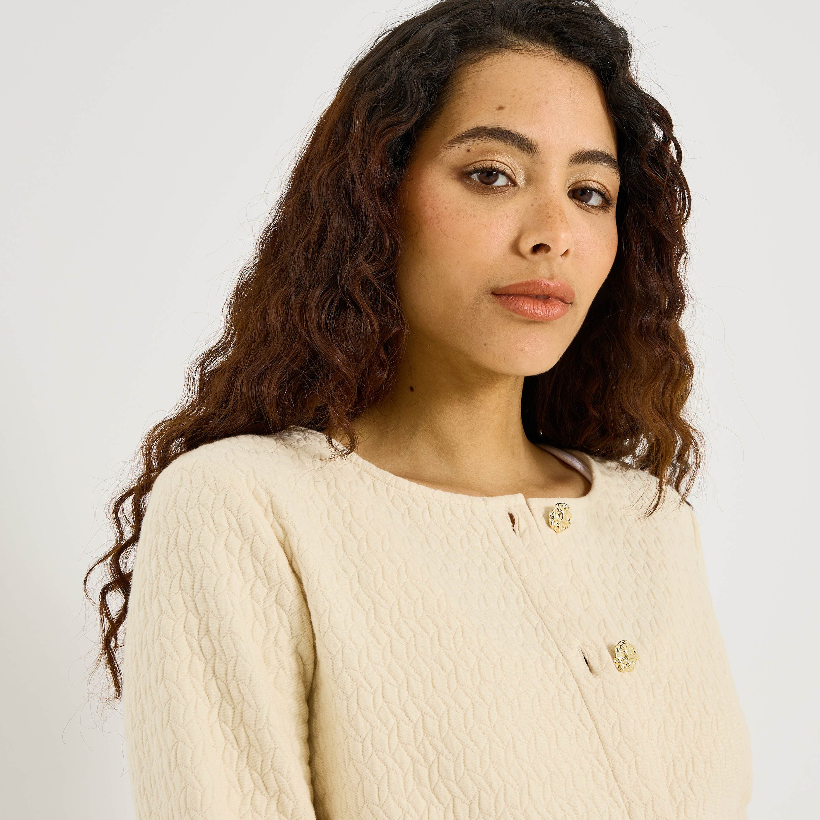 Veste matelass&eacute;e en maille femme