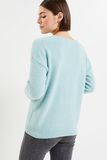 Pull fluffy col V femme