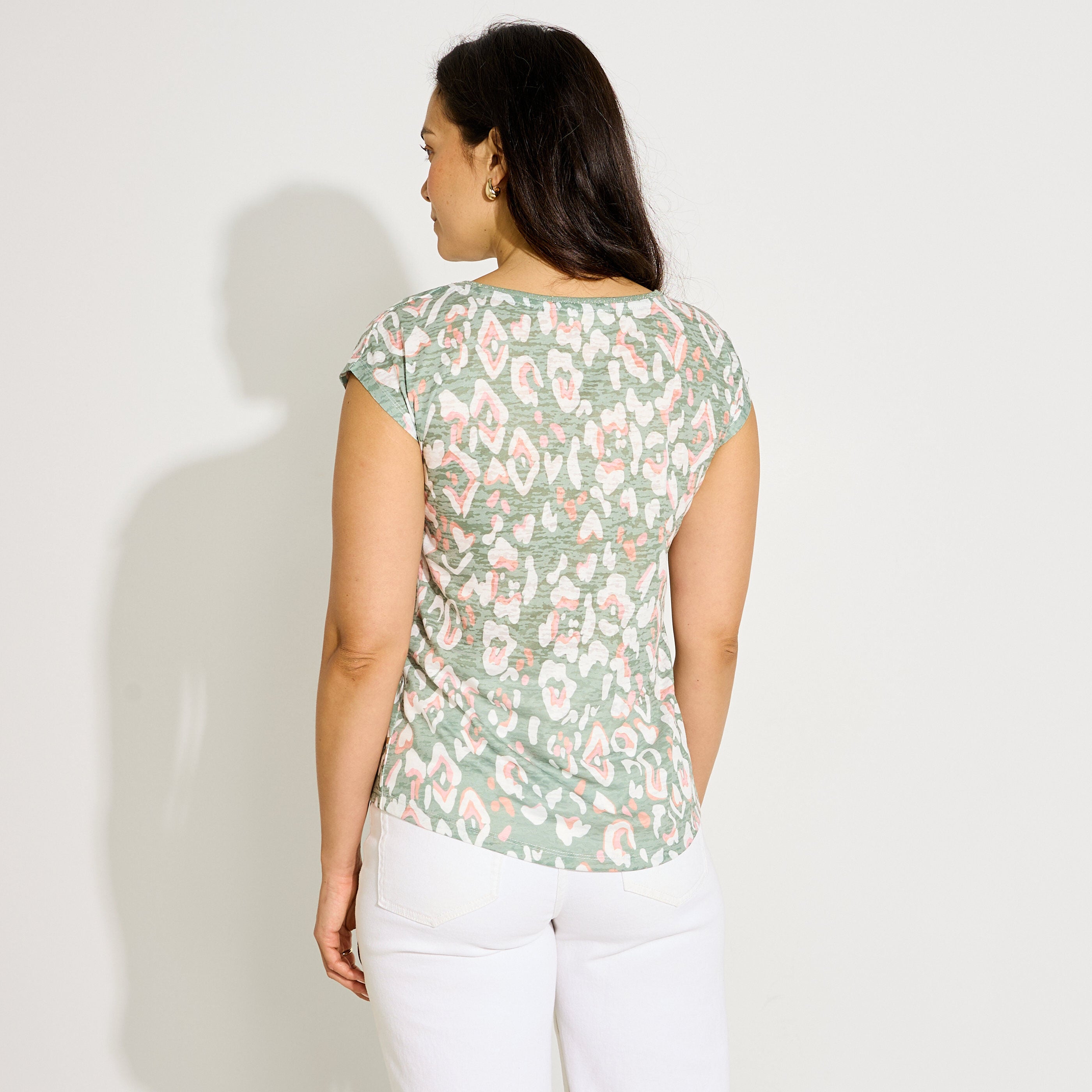 T-shirt imprim&eacute; g&eacute;om&eacute;trique femme