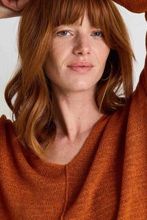 Pull col V femme