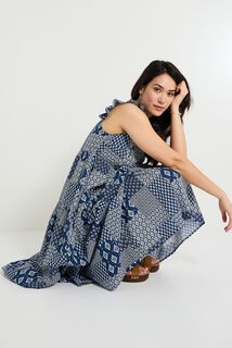 Robe longue imprimée femme