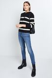 Pull marinière à capuche femme