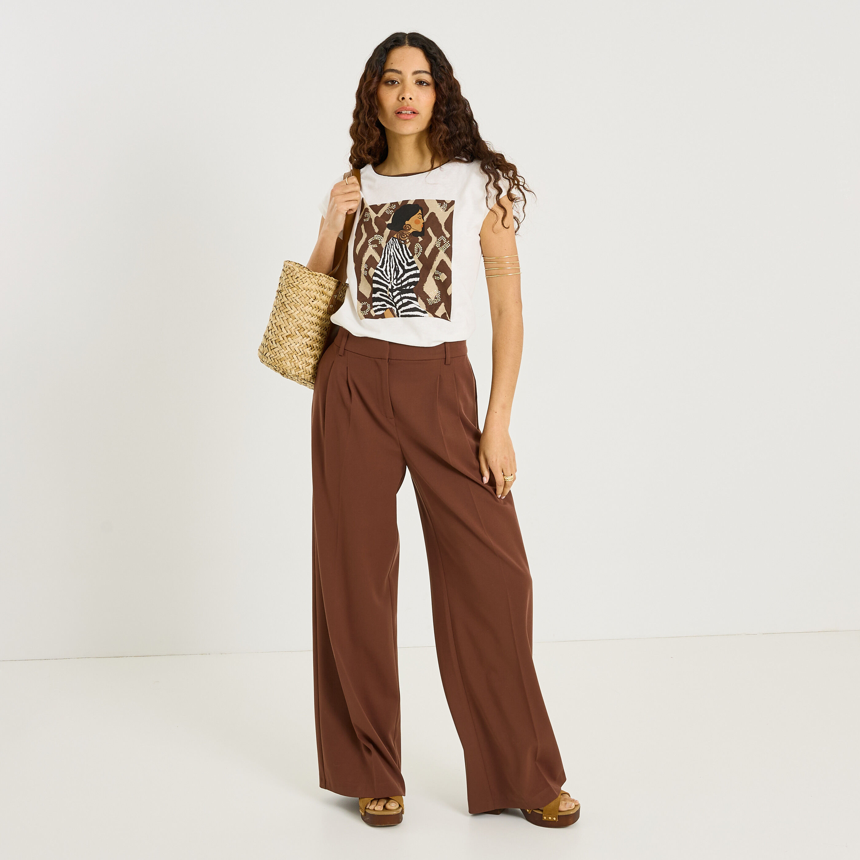 T-shirt imprim&eacute; femme