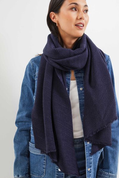 Echarpe plissée unie femme