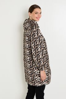 Ciré à capuche motif léopard femme