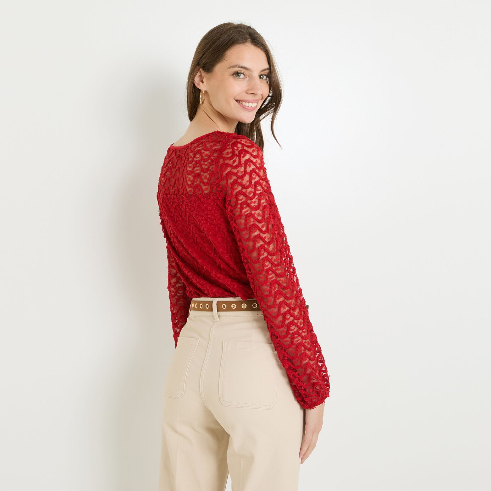 Blouse col rond femme