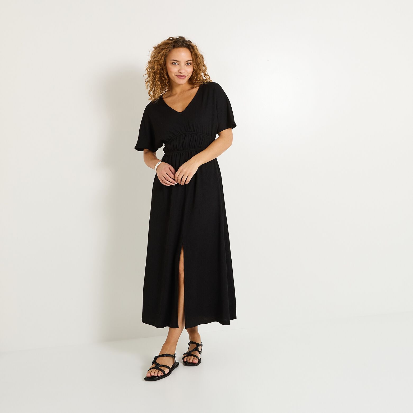 Robe longue en maille femme