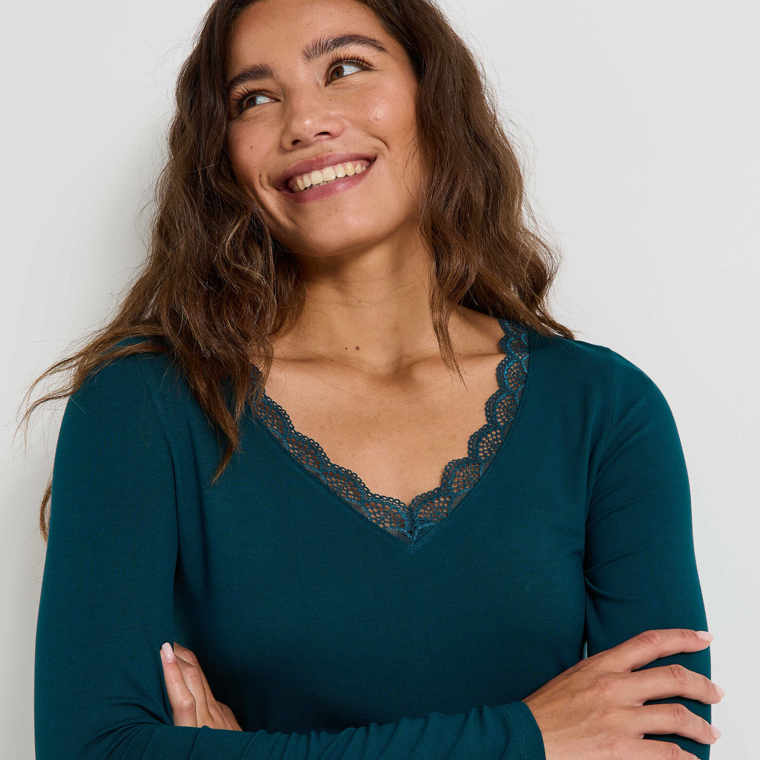 T-shirt col V femme