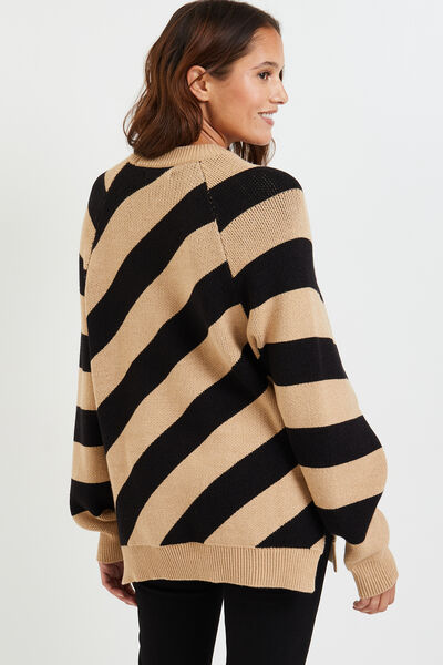 Pull color block femme