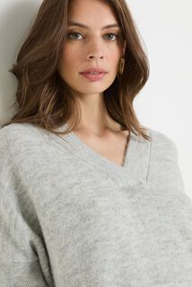 Pull col V femme