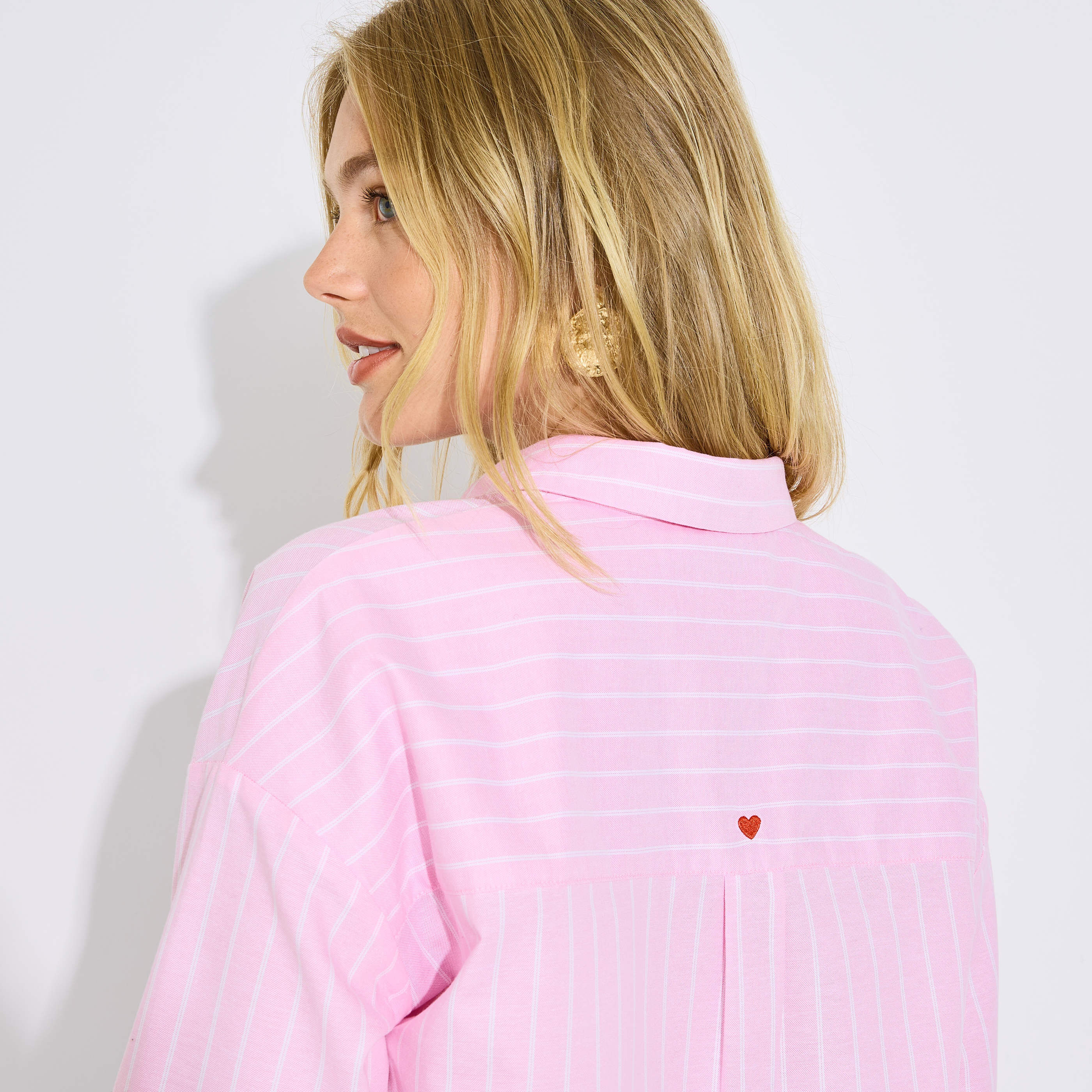 Chemise ray&eacute;e broderie femme
