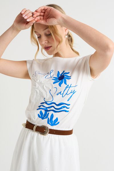 T-shirt col rond femme