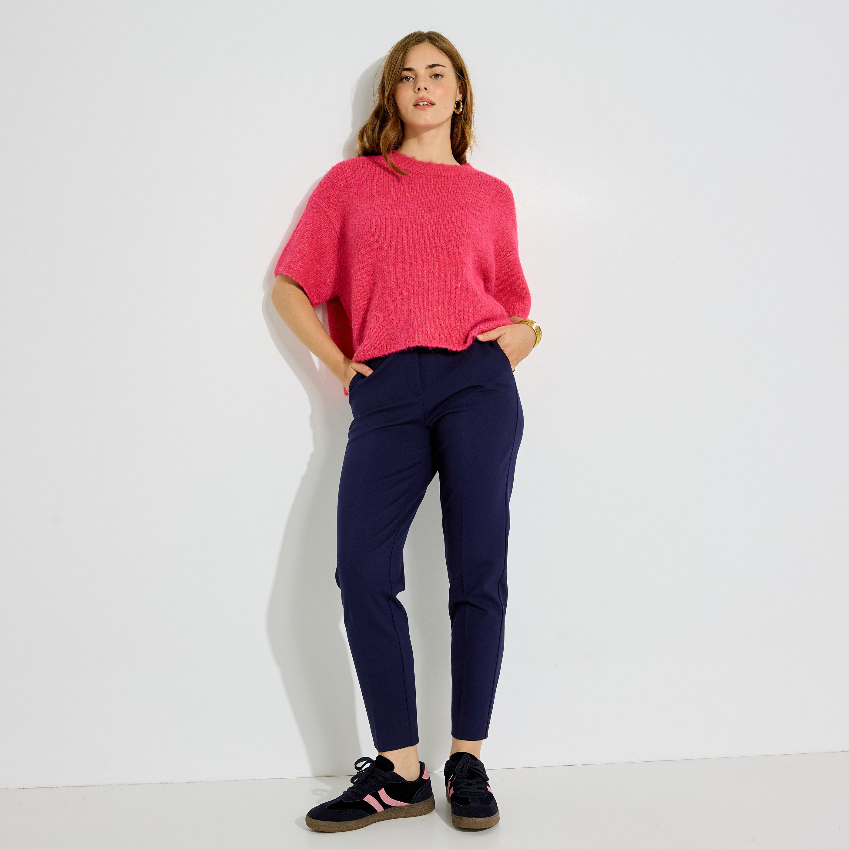 Pantalon fusel&eacute; en maille femme