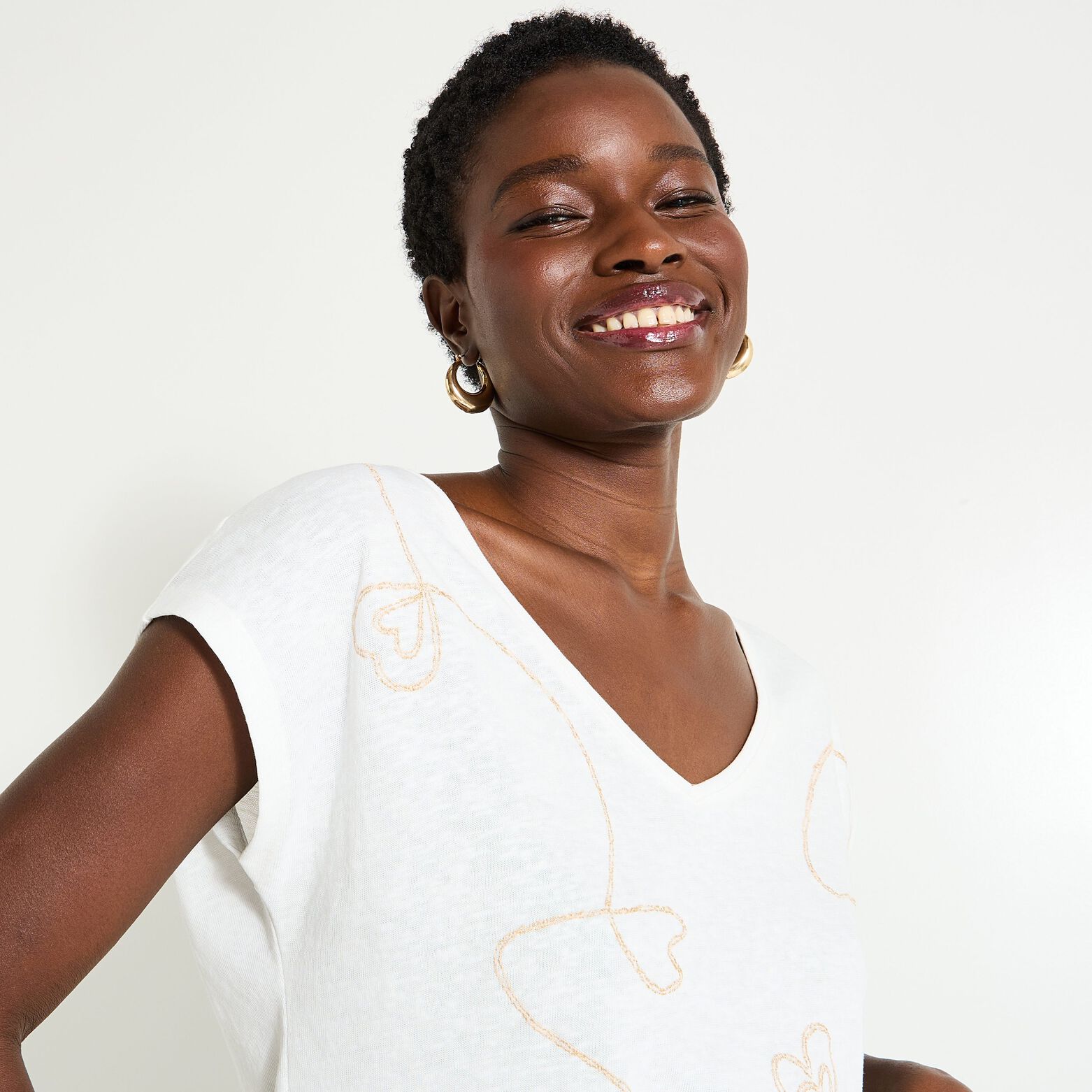 T-shirt col V femme