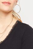 Pull col V noir femme