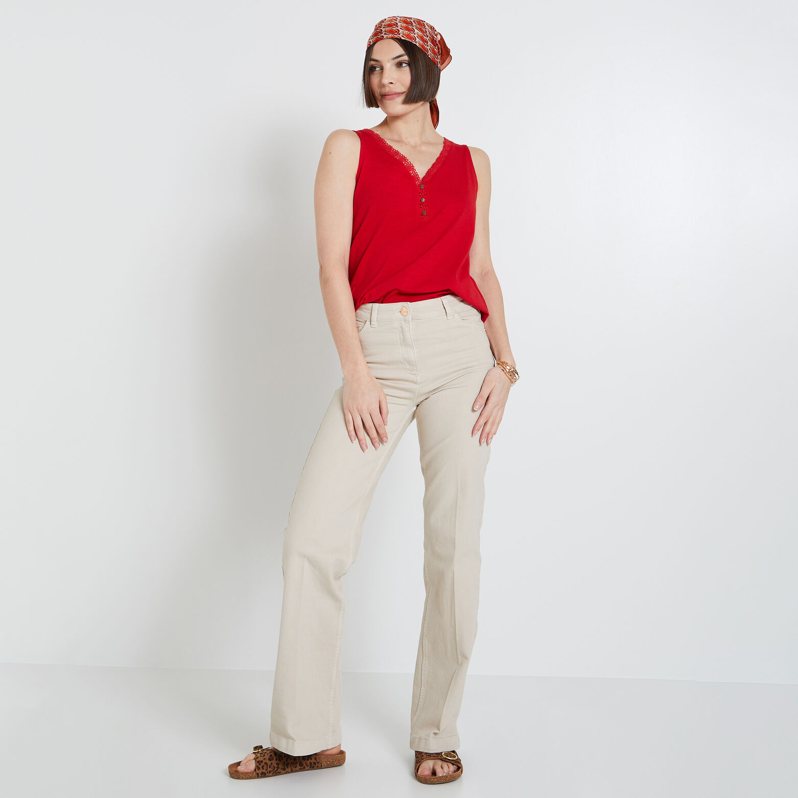Débardeur col V femme
