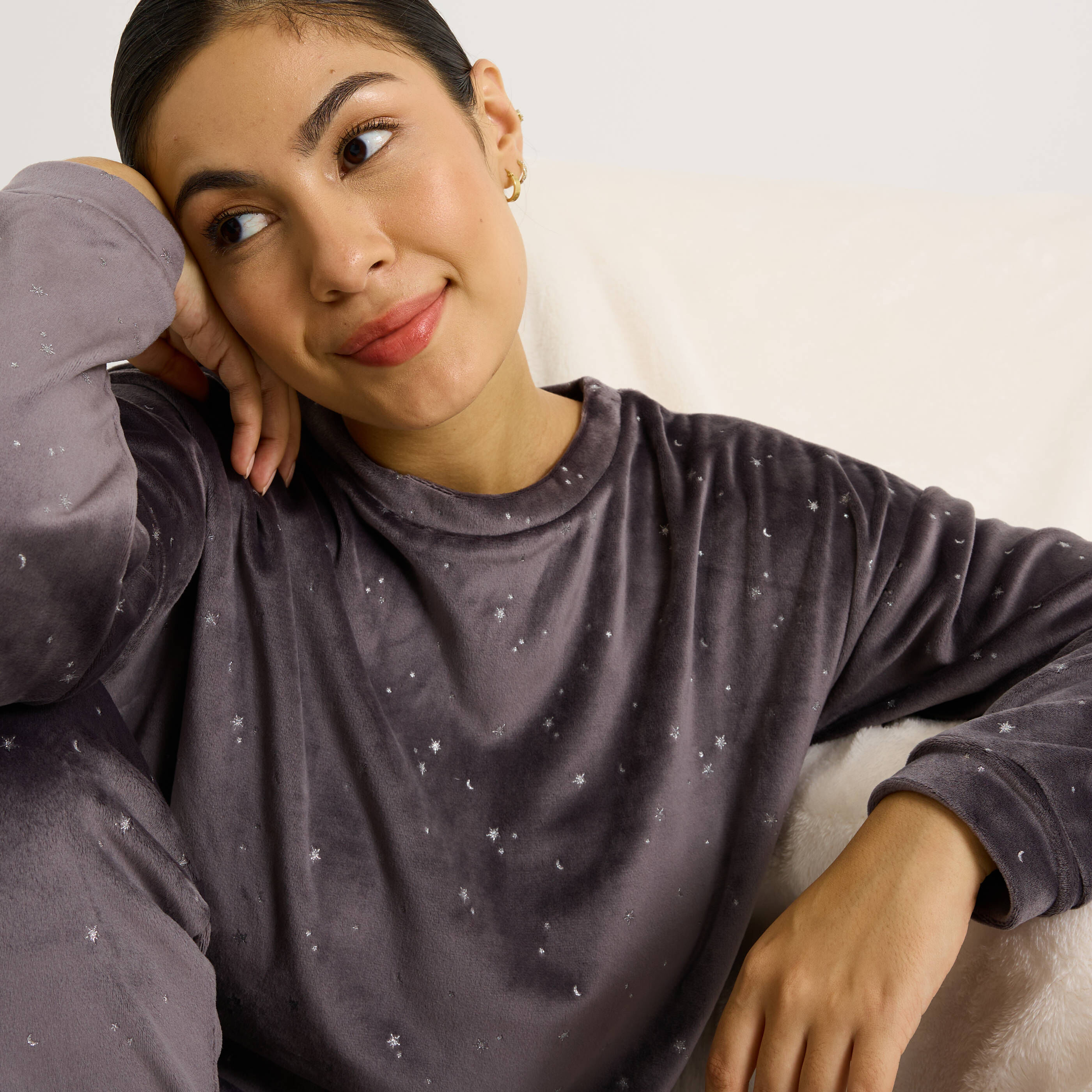 Sweat de pyjama en velours femme