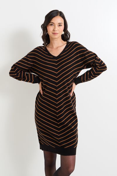 Robe pull col V femme