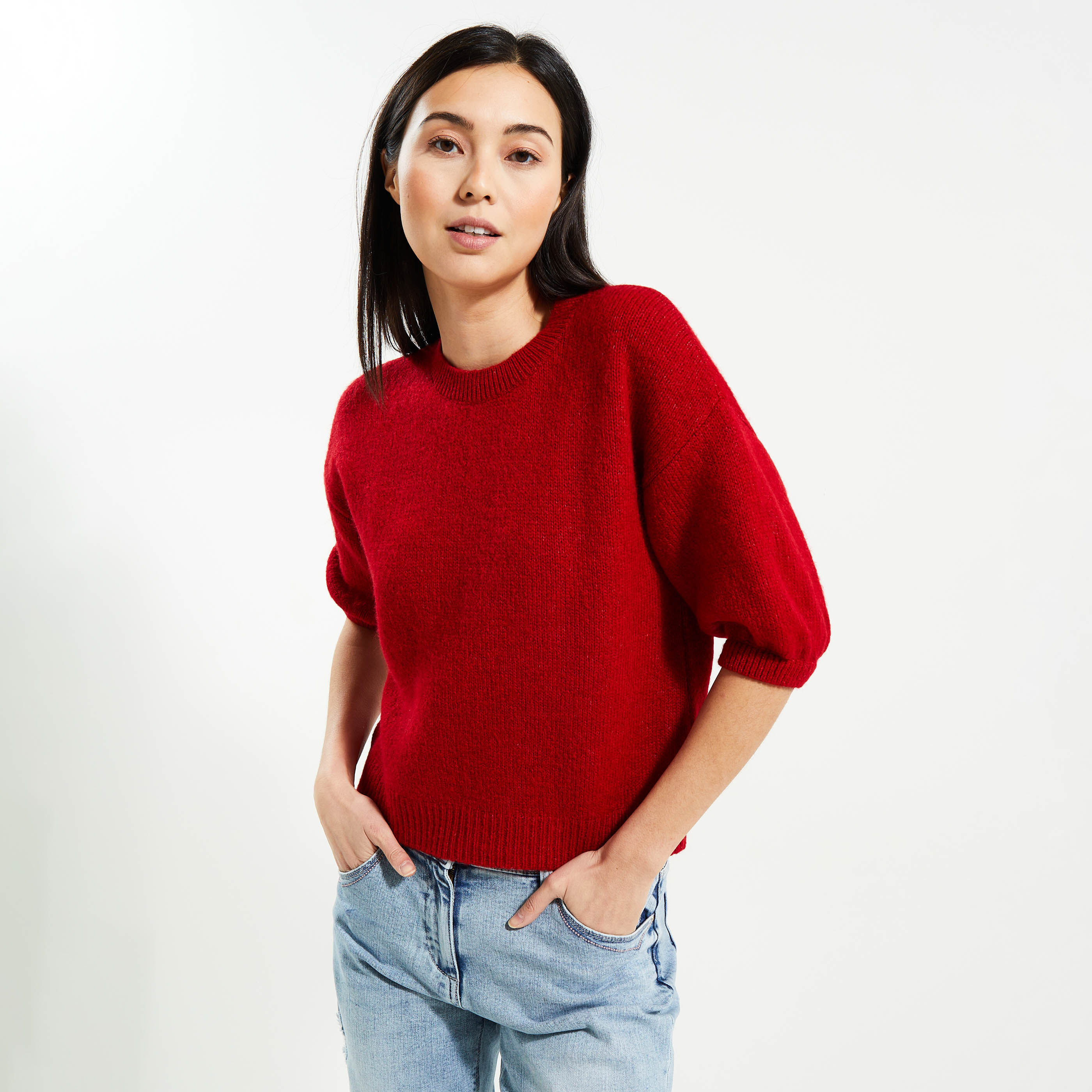 Pull manches coudes femme