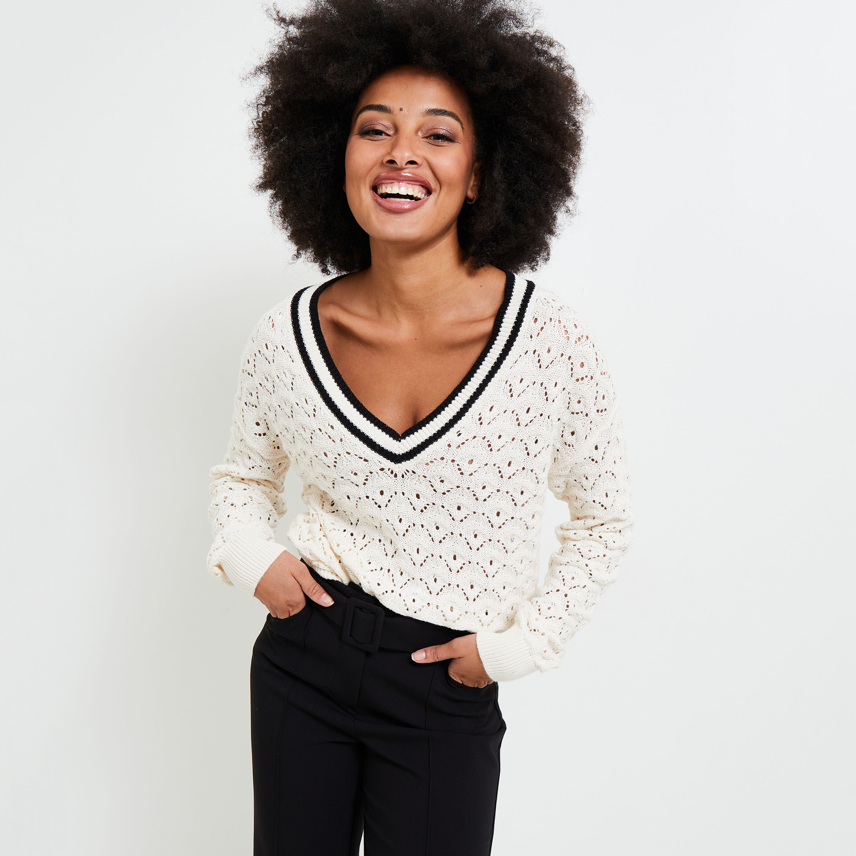 Pull ajouré femme best sale