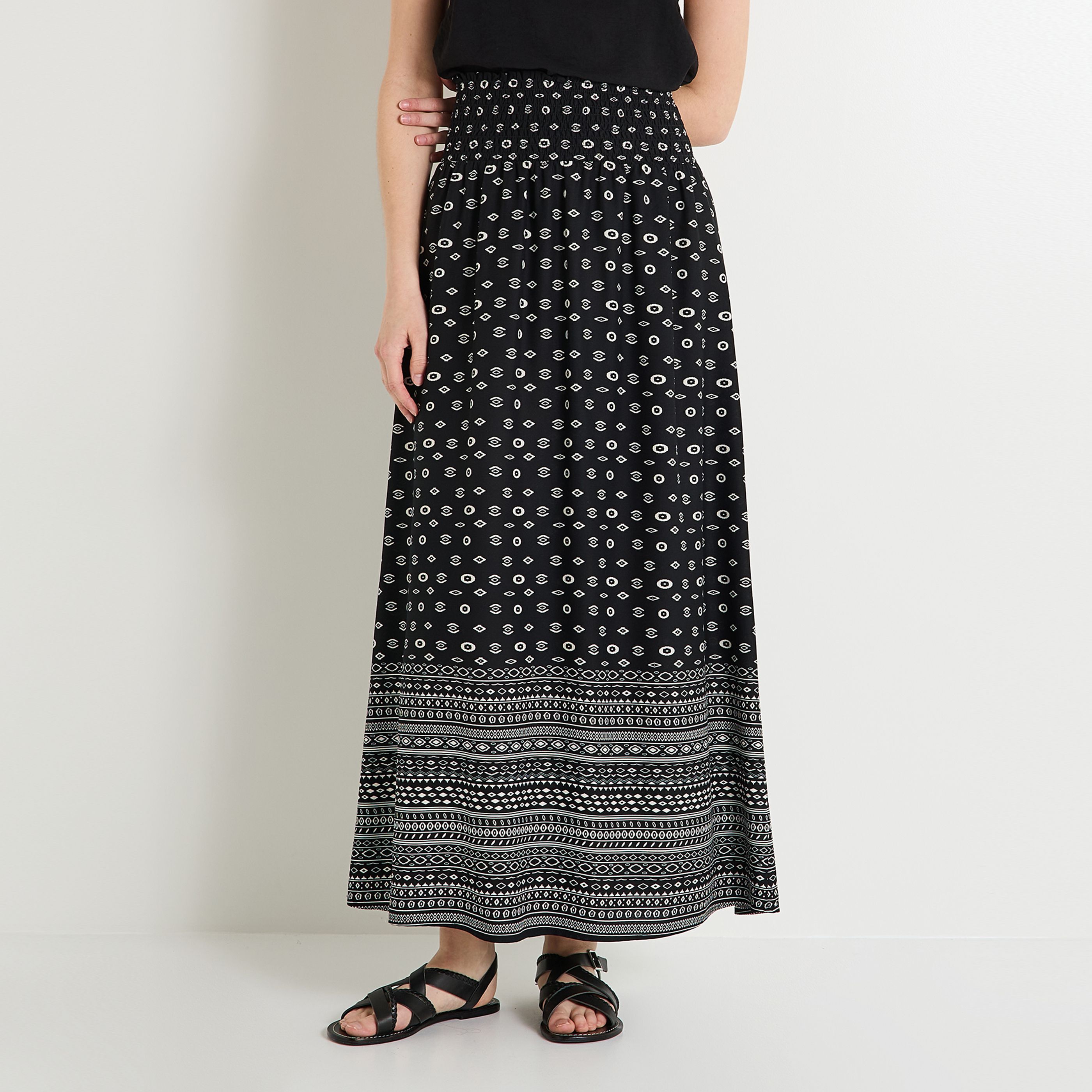 Jupe longue imprim&eacute;e femme