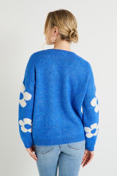 Pull col V femme