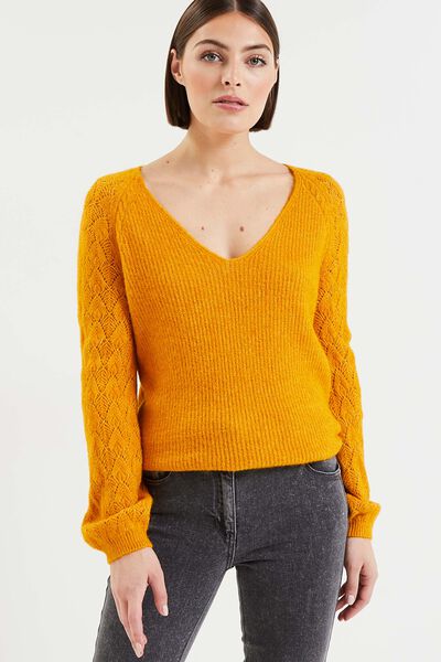 Pull maille ajourée femme