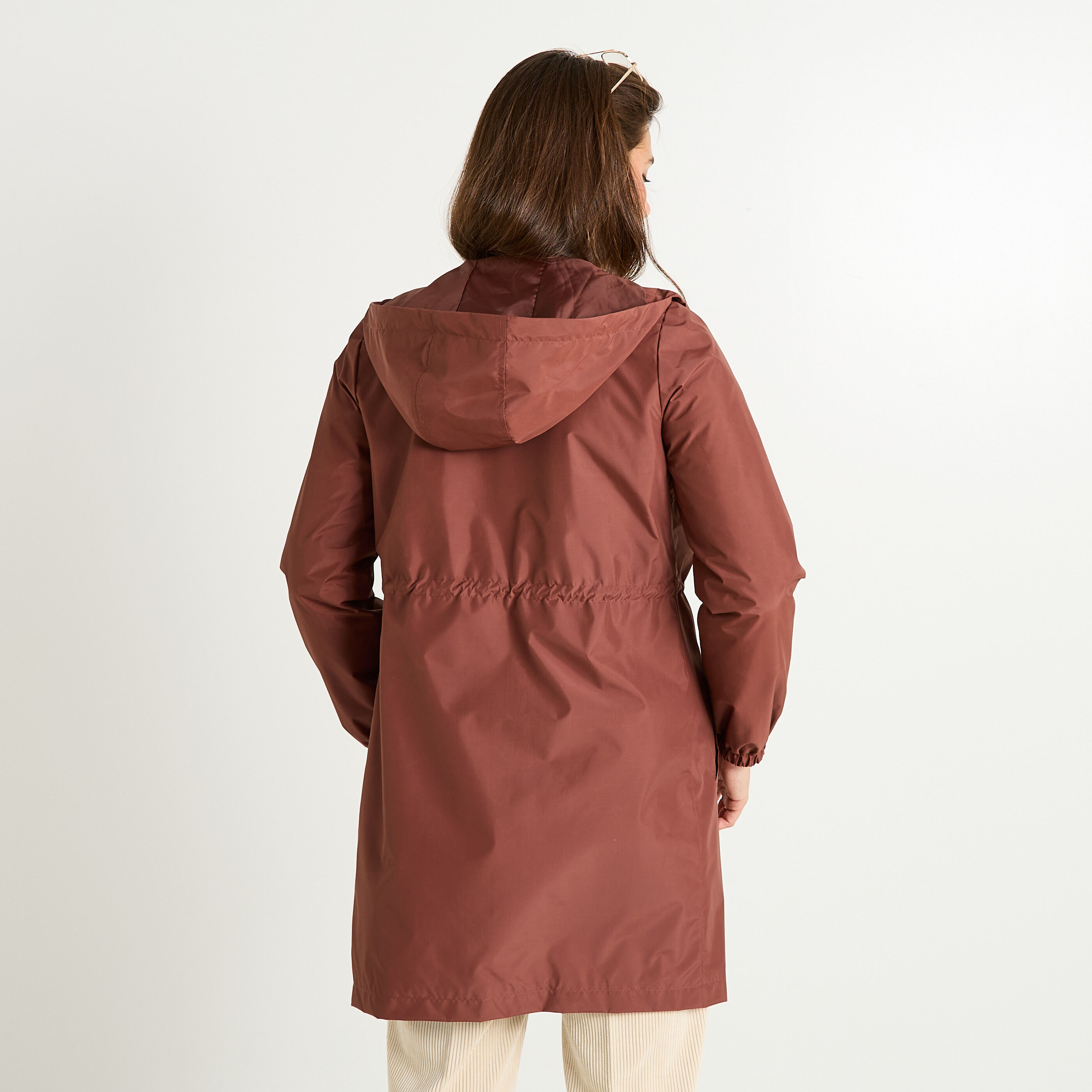 Imperm&eacute;able long &agrave; capuche femme